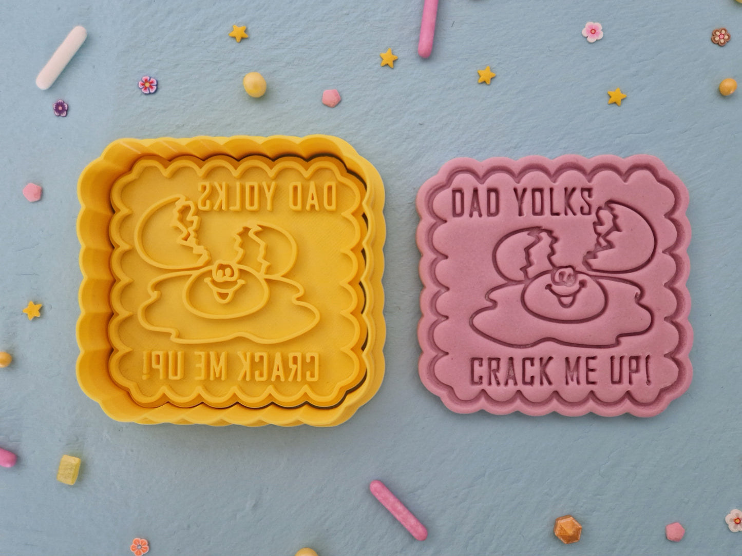 Funny - Dad YOLKS Crack Me Up - Cookie Cutter