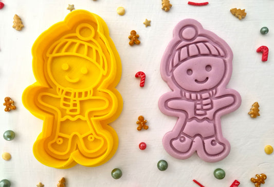 Gingerbread Boy with Hat -  Christmas Cookie Cutter