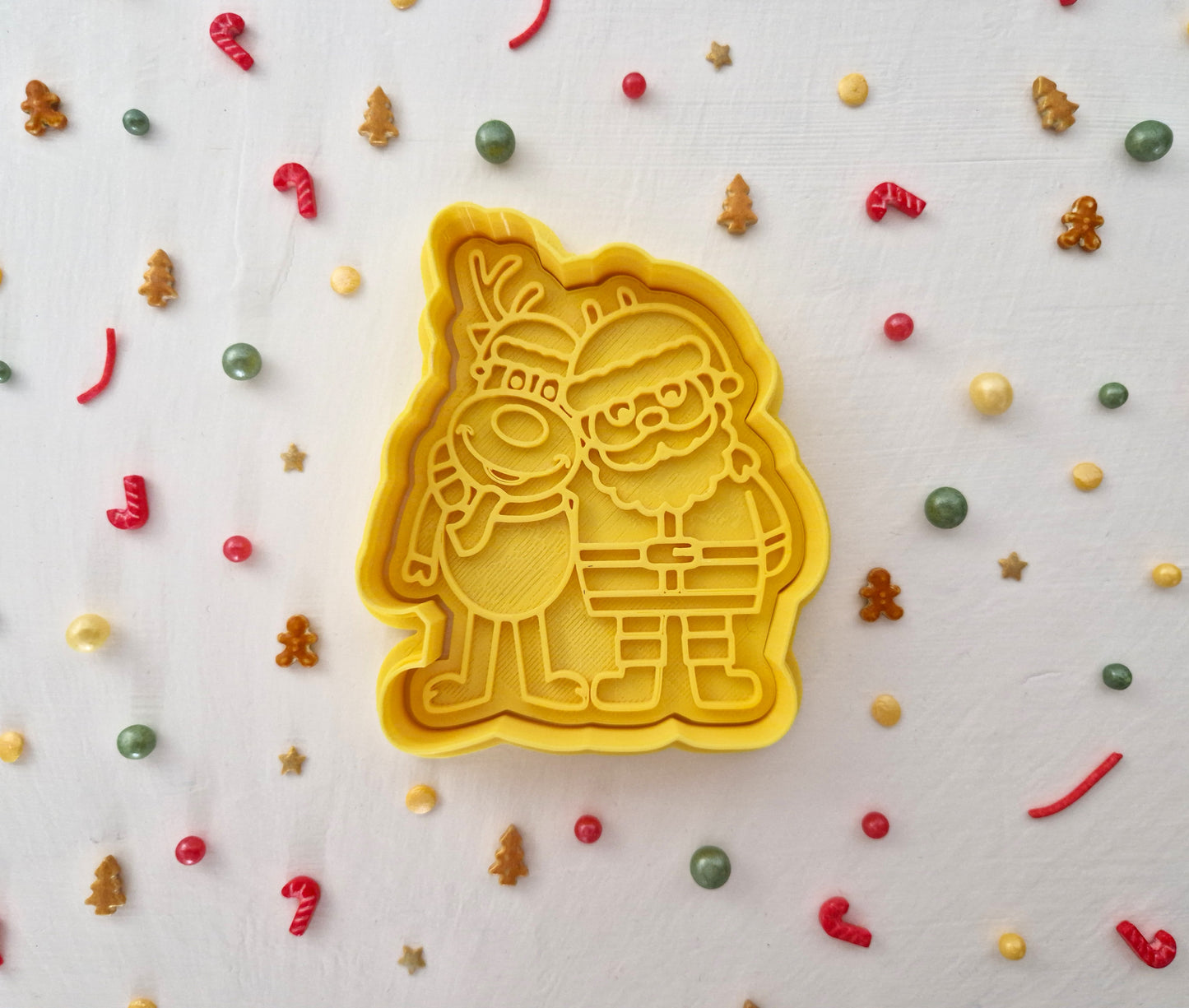 Santa and Rudolph - Christmas Cookie Cutter