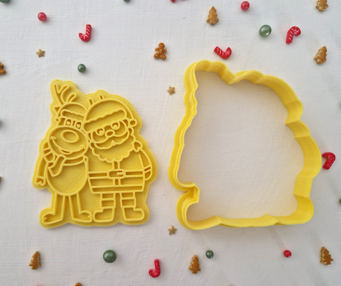 Santa and Rudolph - Christmas Cookie Cutter