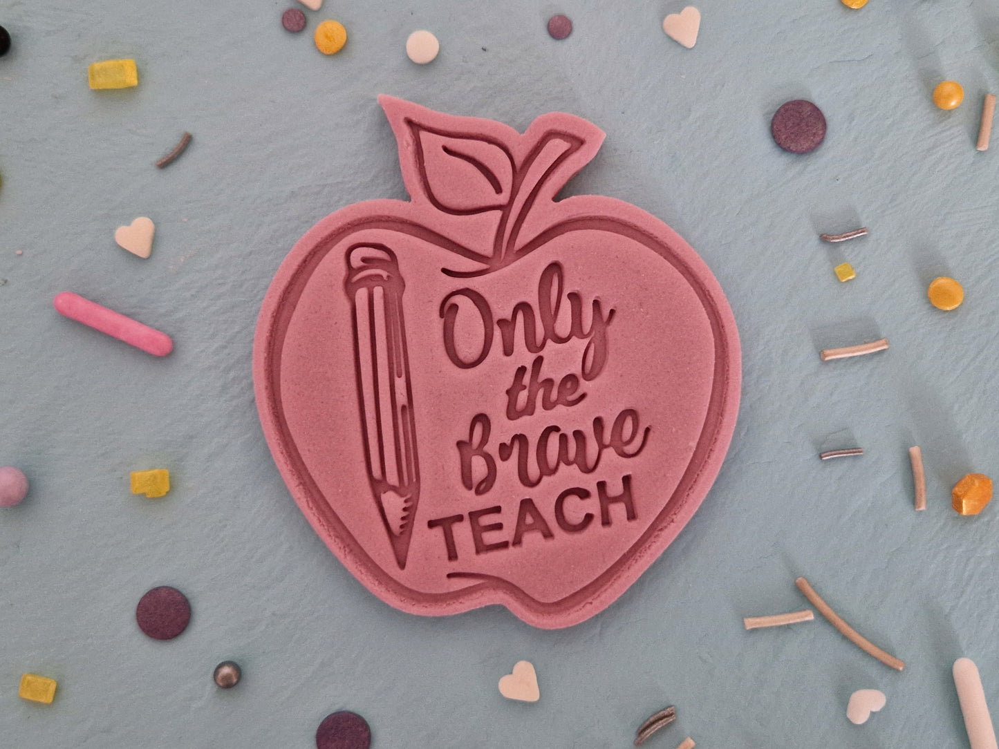 Only the Brave Teach Apple Cookie Cutter