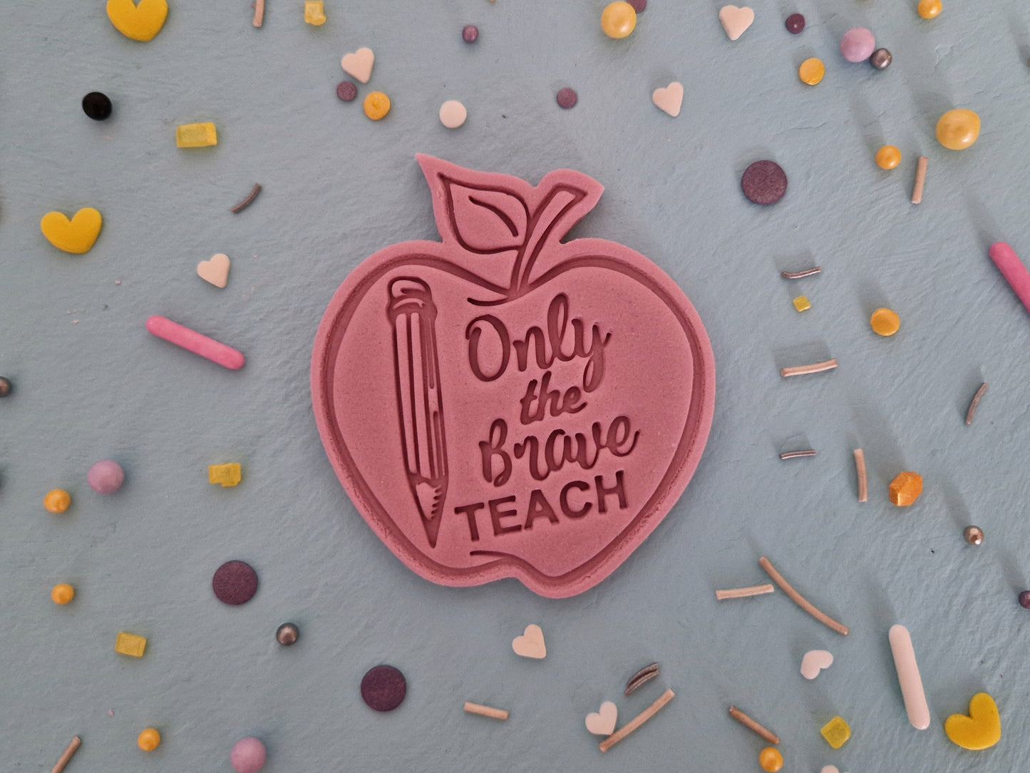 Only the Brave Teach Apple Cookie Cutter