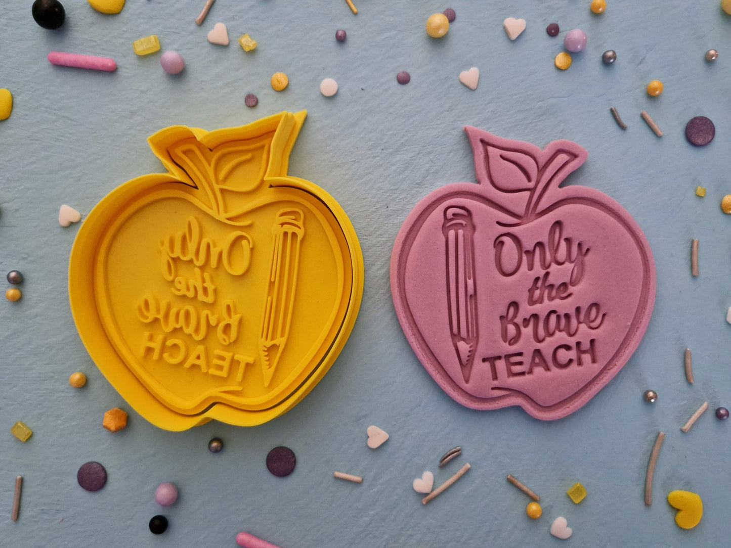 Only the Brave Teach Apple Cookie Cutter