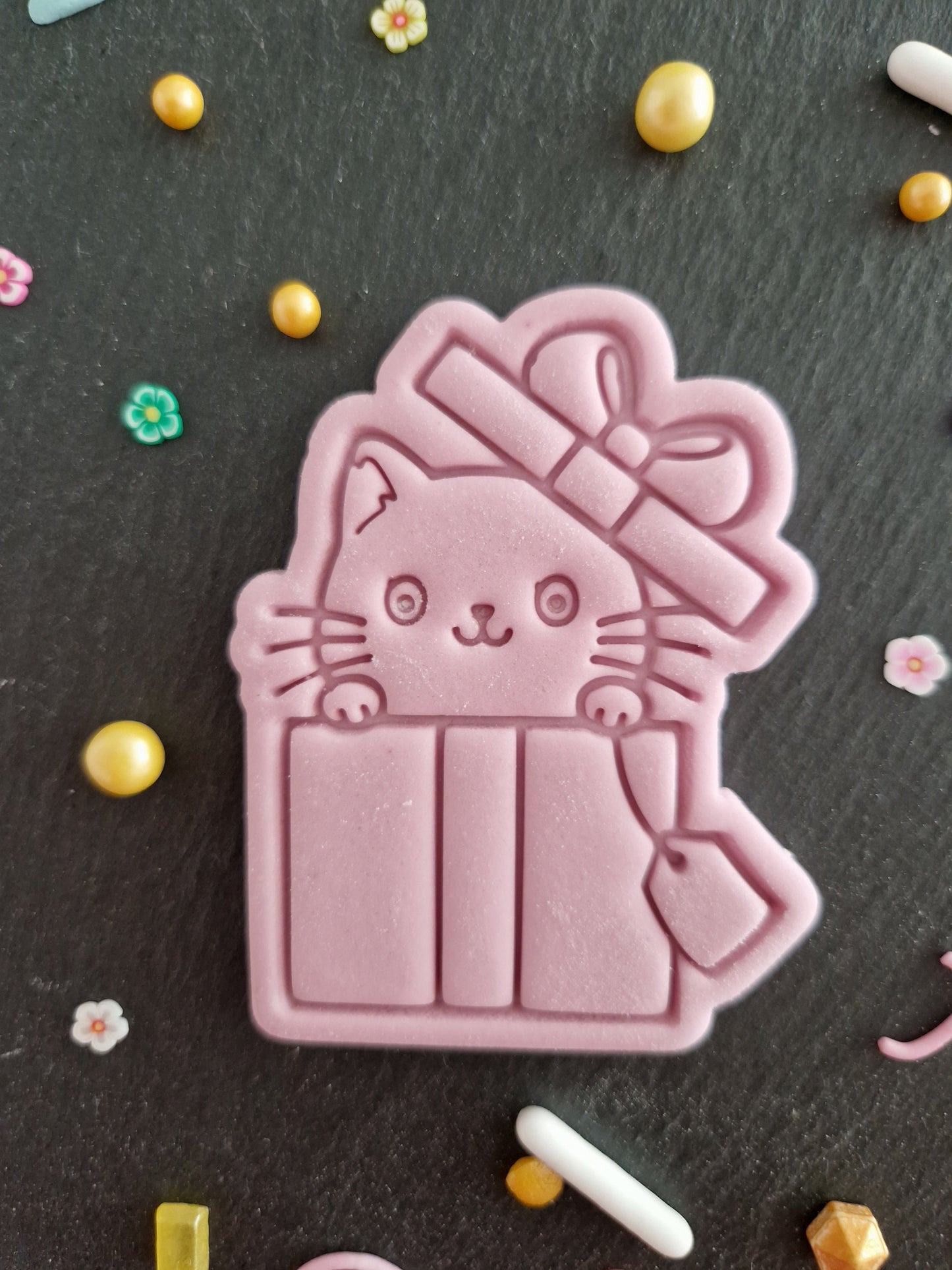 Cat Gift Cookie Cutter