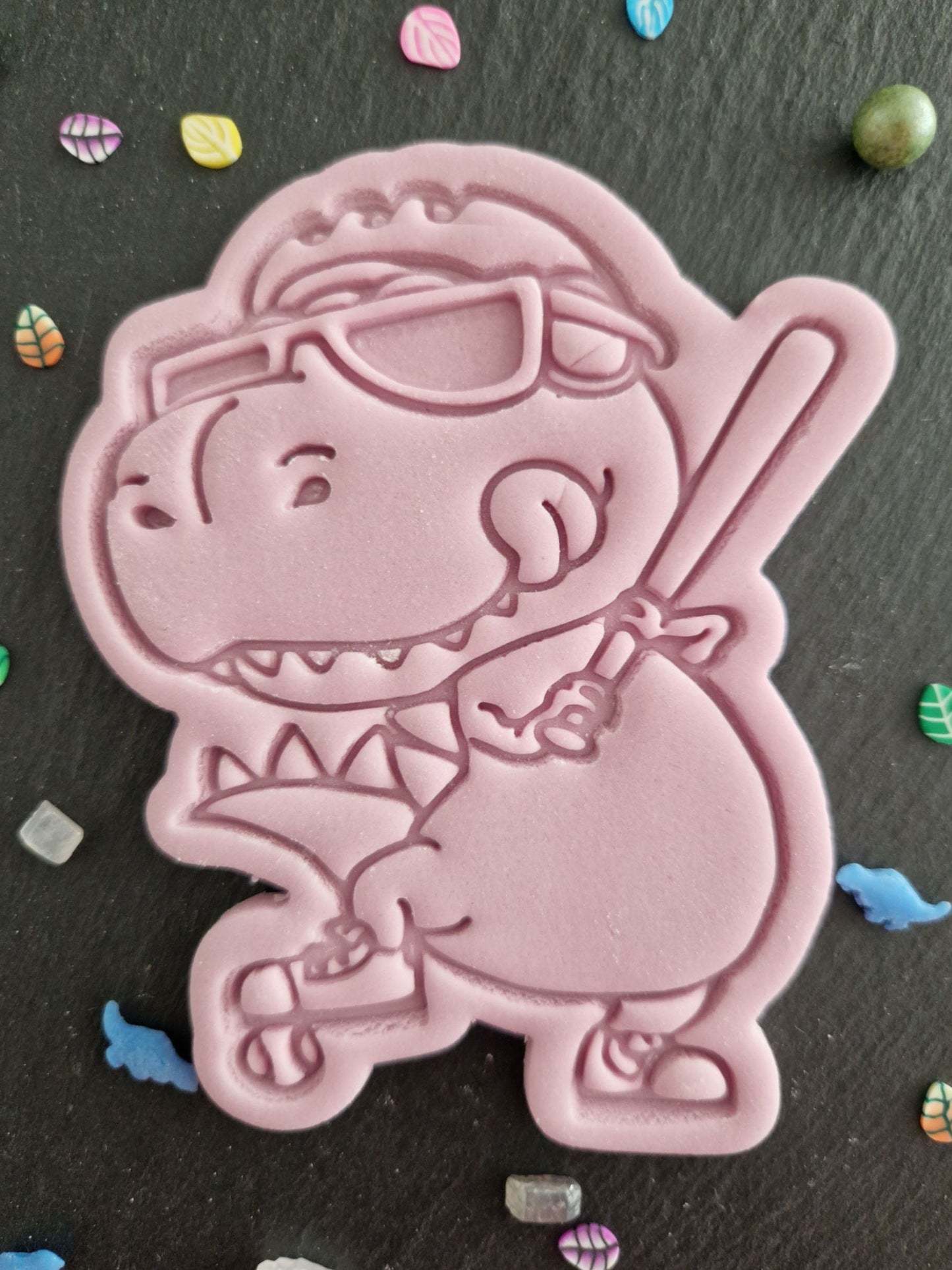 Cute Baseball Dinosaur Cookie Cutter