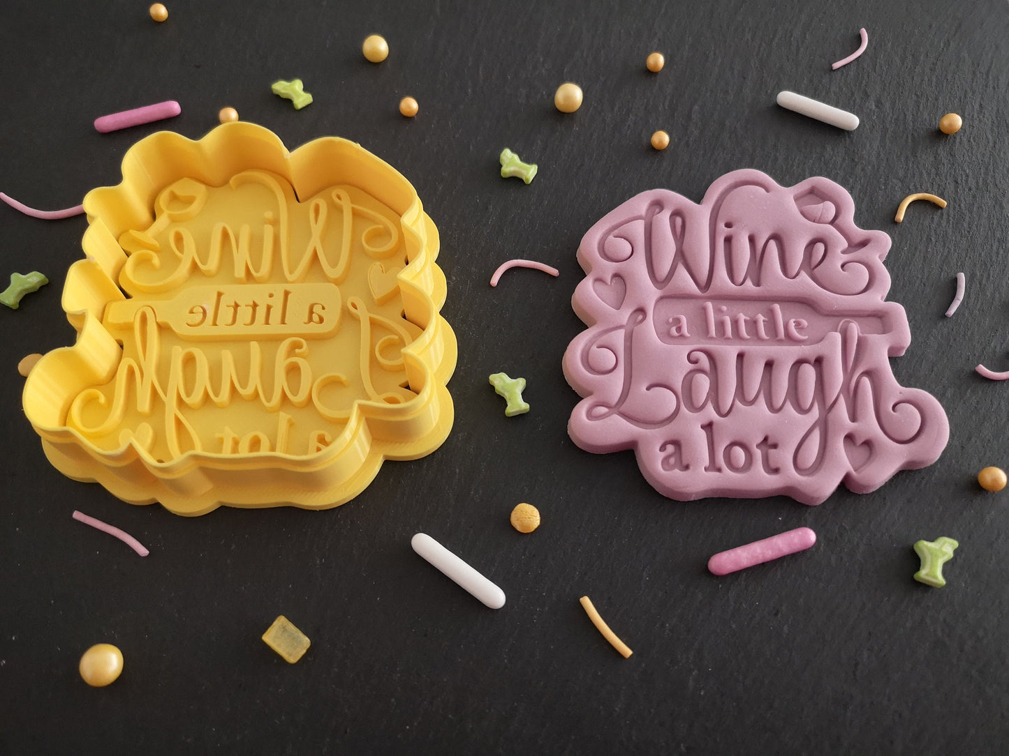 Wine a Little Laugh a Lot Cookie Cutter